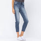 Judy Blue - High Waist Raw Hem Relaxed Fit Jeans