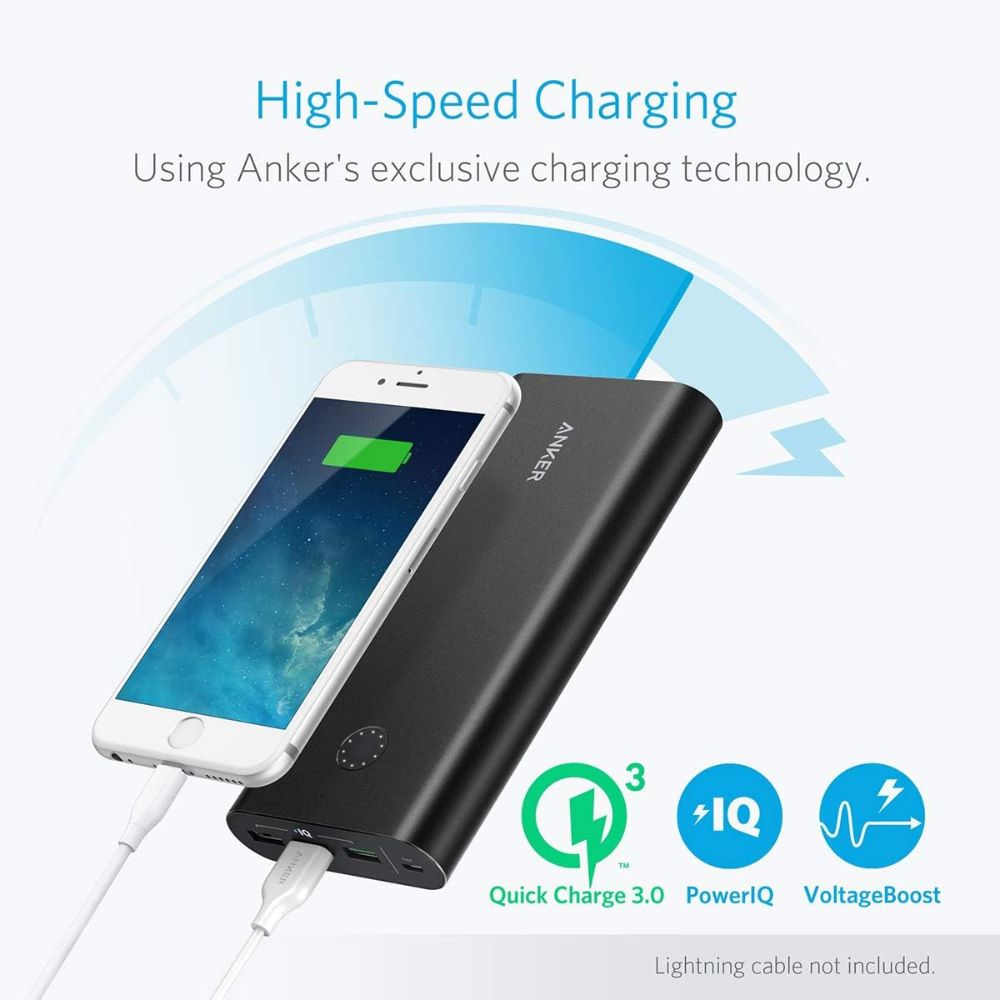 ANKER PowerCore+ 26800 mah Portable Charger with Qualcomm QC - Black