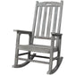 Wooden Oversized Porch Rocker Chair With Wide Seat and Tall Backrest
