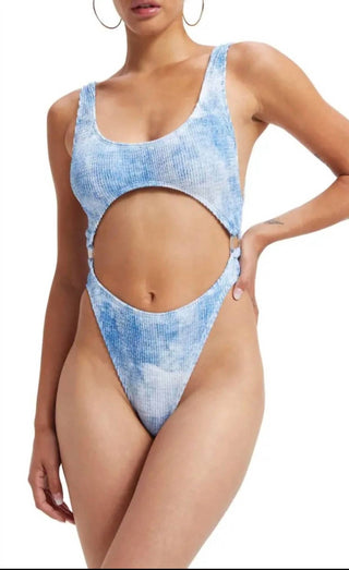 Good American - Women's Always Fits Tie Dye Cutout Swimsuit