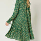 Double Take - Full Size Printed Ruffle Hem Long Sleeve Tiered Dress