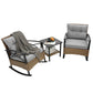 3pcs Rocking Rattan Set - Grey