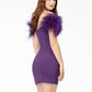 Ashleylauren - Feather Scuba Cocktail Dress