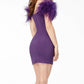 Ashleylauren - Feather Scuba Cocktail Dress