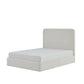 Canter Tall Headboard Upholstered Bed in Pearl White Chenille, Queen Size