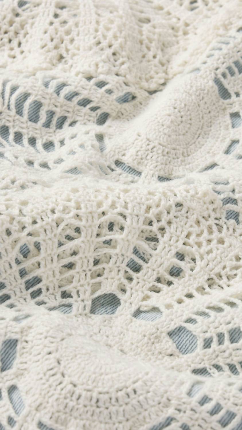 Frame - Crochet High Rise Vertical Crop Jeans