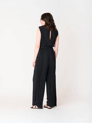 Dex - Plisse Belted Waist Jumpsuit - Plus