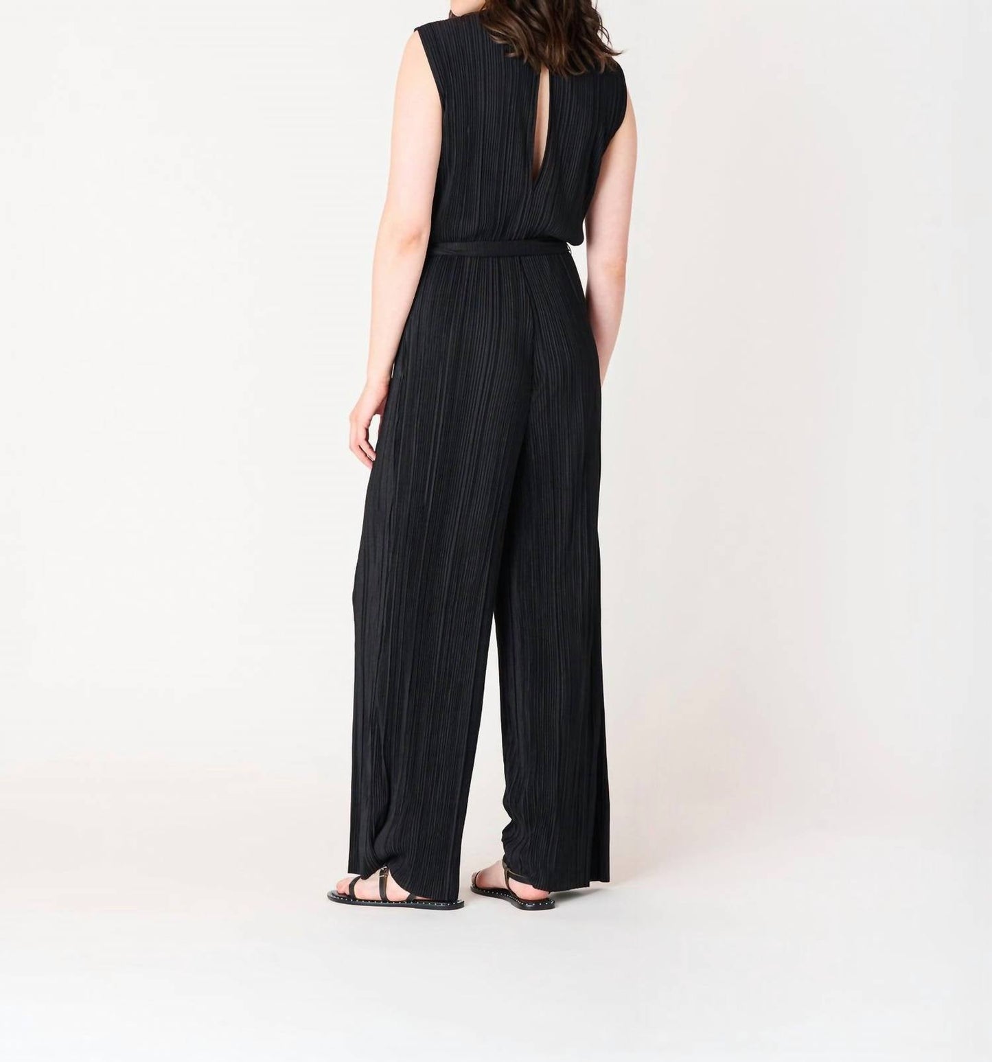 Dex - Plisse Belted Waist Jumpsuit - Plus