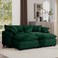 Modern Oversized Modular Cushion Sofa With Ottoman, Low Back, Deep Seating Sofa Set