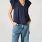 Cotelac - V-neck Cotton-blend Blouse
