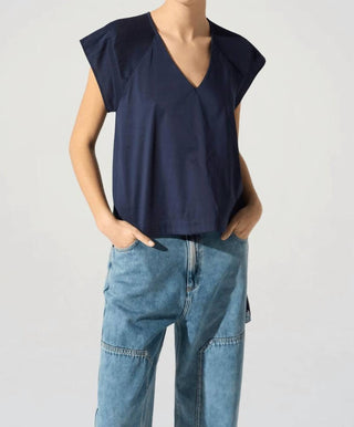 Cotelac - V-neck Cotton-blend Blouse