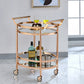 Lakelyn Clear Glass & Rose Gold Finish Serving Cart