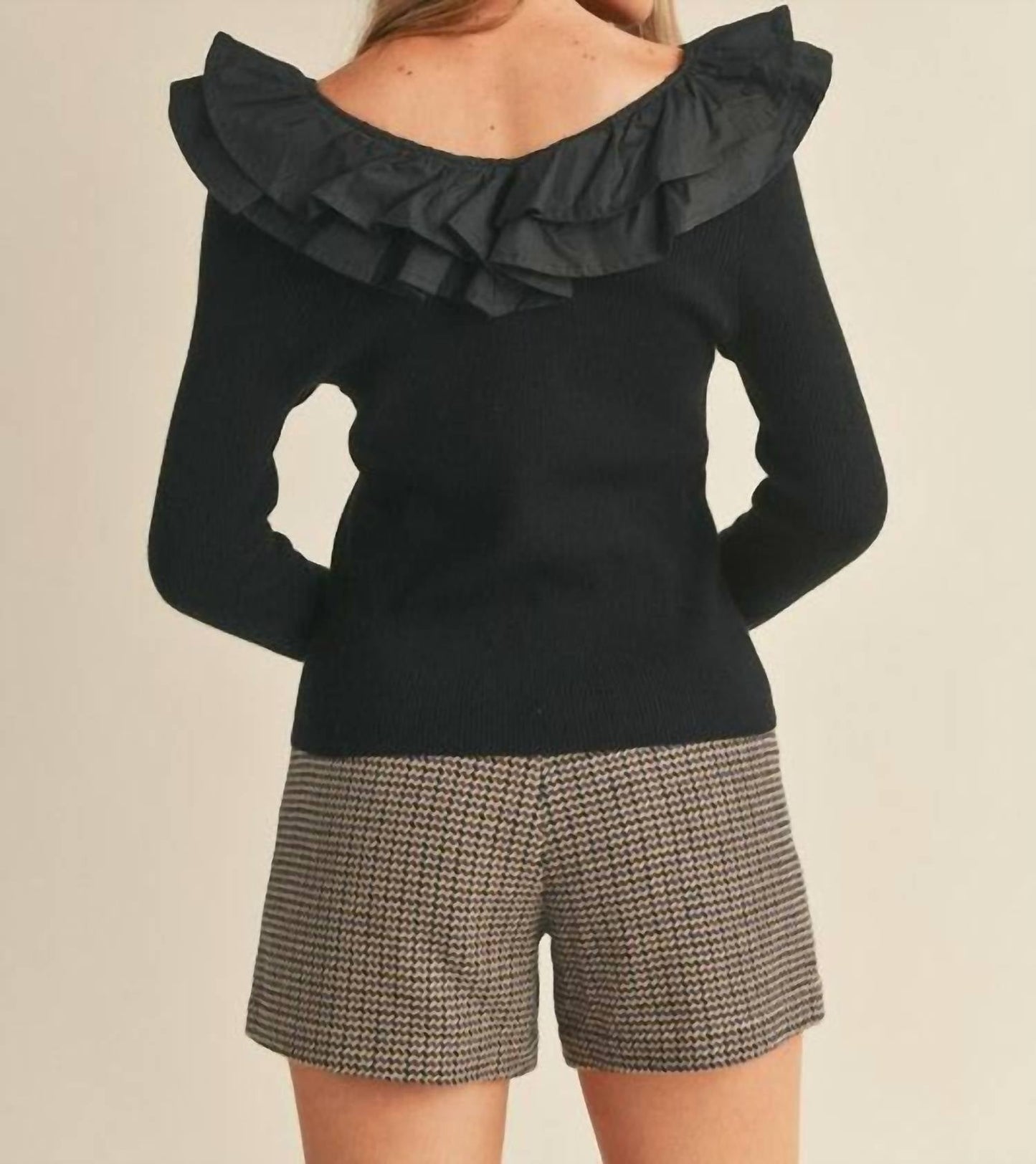 &Merci - Ruffled Sweater Top