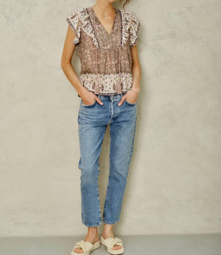 M.A.B.E. - Bani Print Frill Top