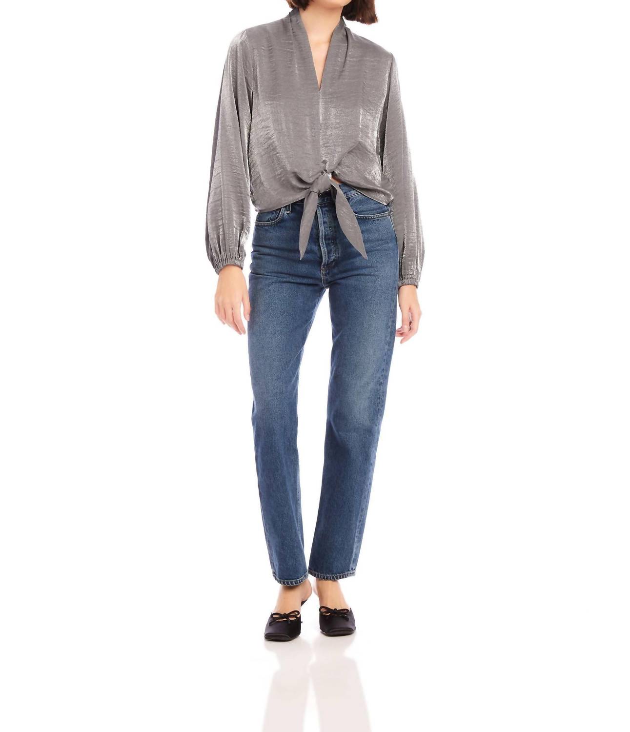 Fifteen Twenty - Scarlet Tie-Front Top
