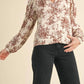 &Merci - Floral Print Lace Eylete Long Sleeve Top