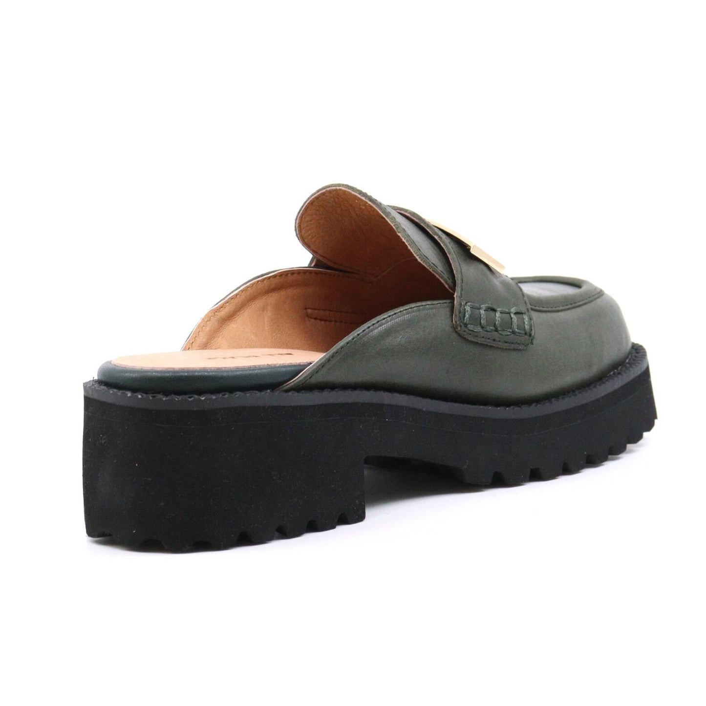 All Black - Flat Buckle Mule