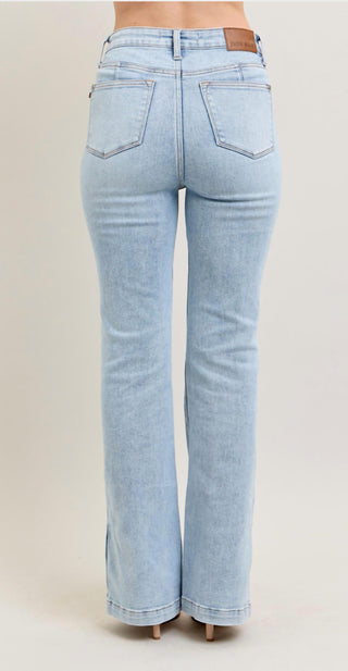Judy Blue - Tummy Control Vintage Side Slit Bootcut Jeans
