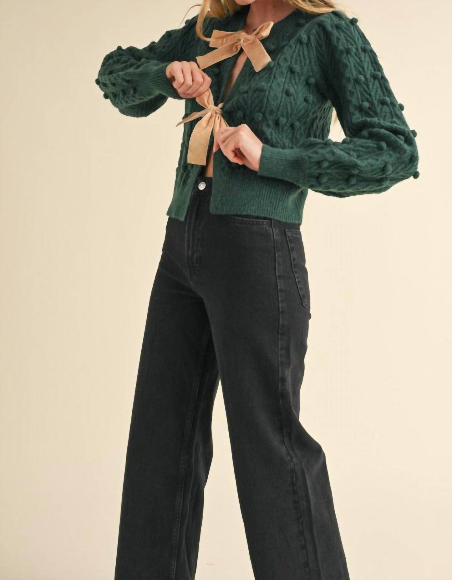 &Merci - Bow Long Sleeve Cardigan