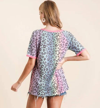 Bibi - Leopard Raglan Sleeve Top