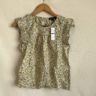 J.Crew - Gathered Ruffle-sleeve Top In Floral Vines Cotton Voile