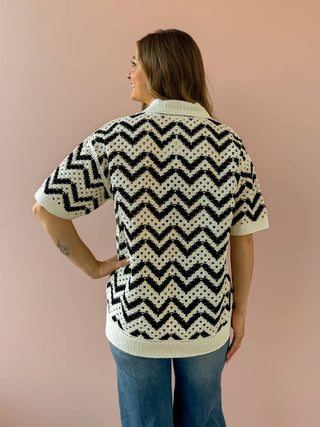 Varley - Anais Crochet Polo Shirt