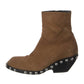 Khaite - Women's Suede Ankle Sock Boots With Studded Accents