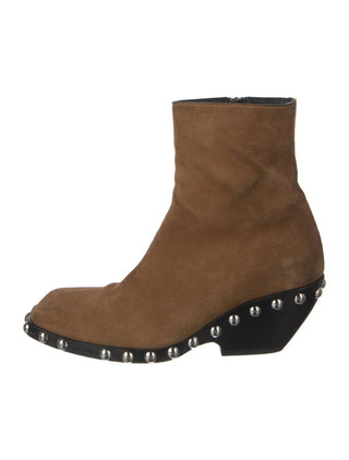 Khaite - Women's Suede Ankle Sock Boots With Studded Accents