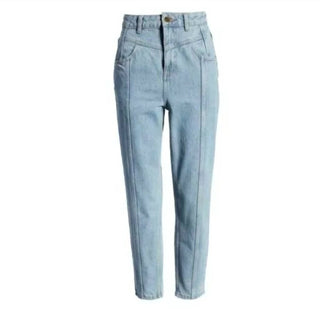 Topshop - Yoke Bleach High Rise Light Wash Mom Jeans