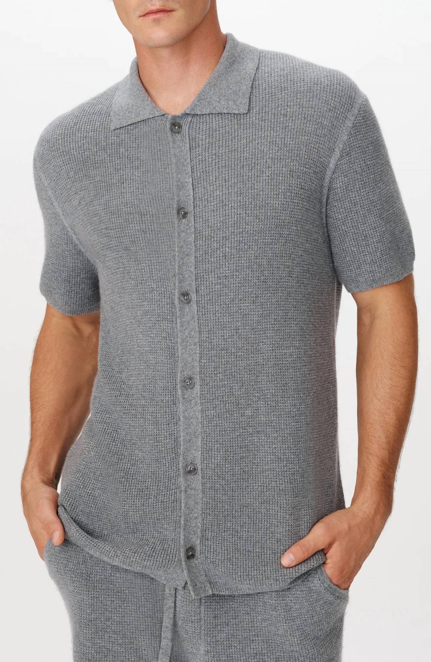 Atm - Merino Cotton Cashmere Blend Waffle Shirt