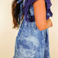Southern Grace - Flirty Floral Tie Back Denim Dress