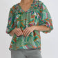 Entro - Muticolor Print Half Sleeve Blouse Top