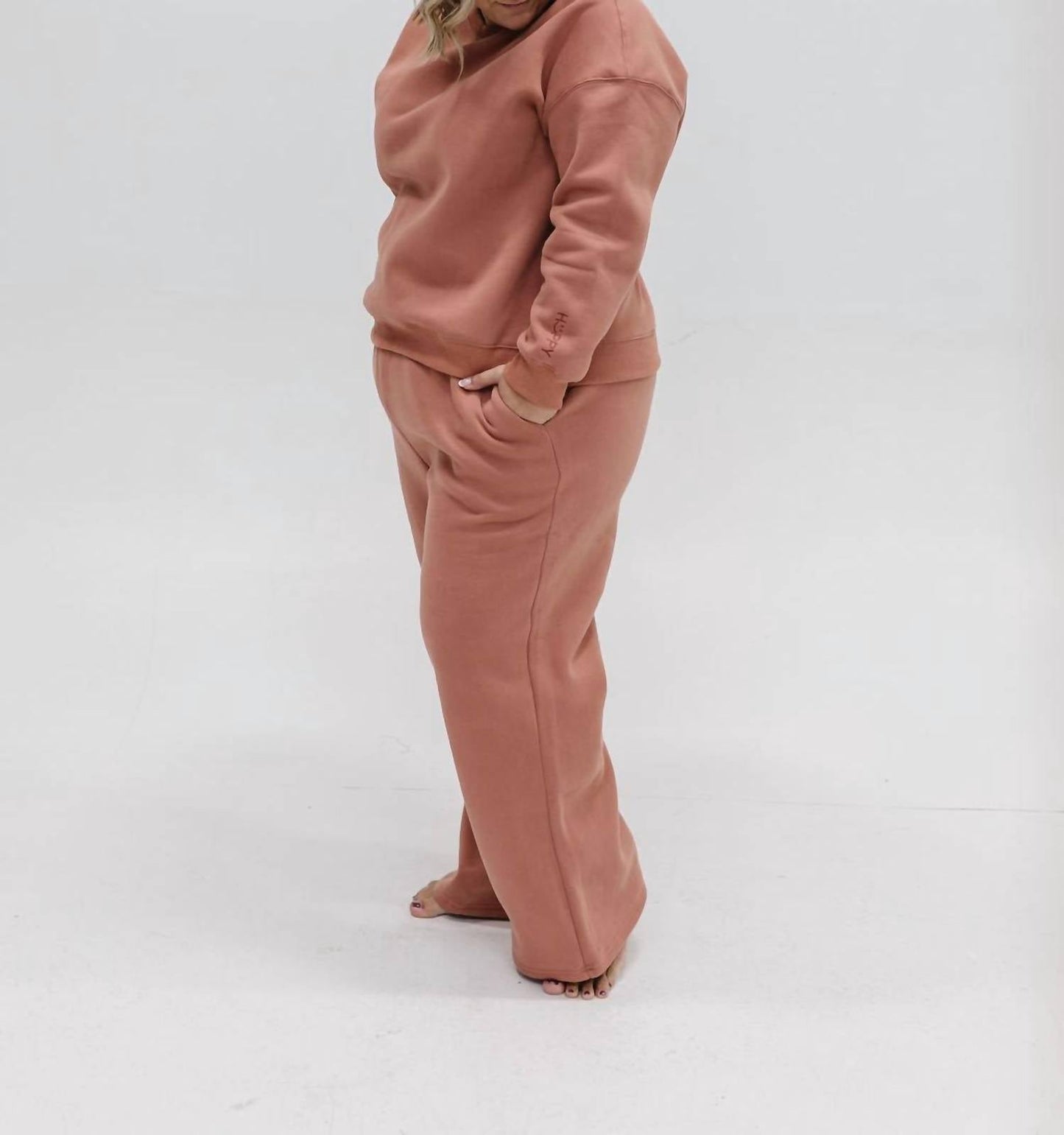 Tea N Rose - Happy Lounge Long Sleeve Top & Wide Leg Set