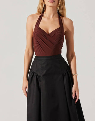 Astr - Dyanna Crossover Halter Bodysuit