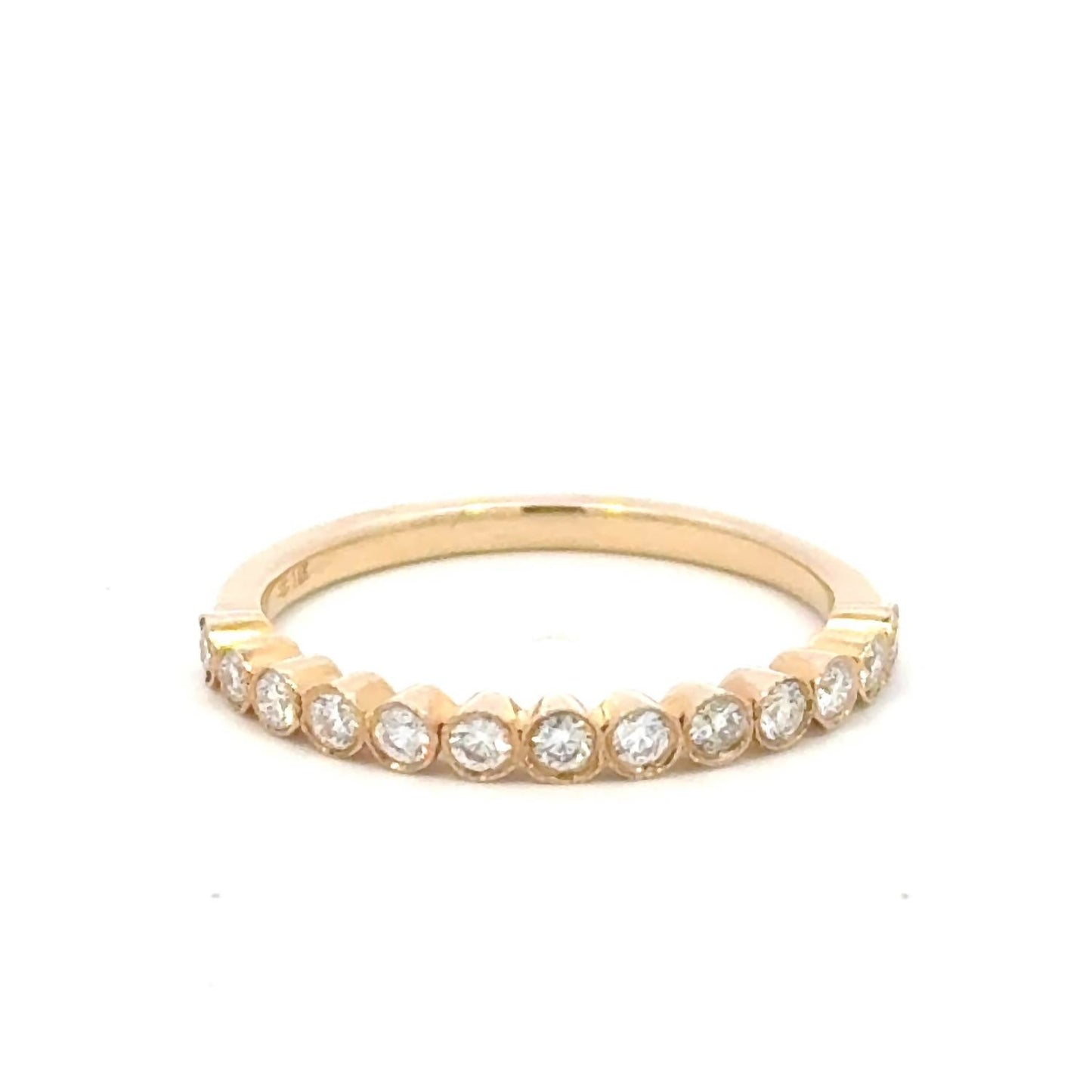 Aamiaa - 0.30 Carat Natural Diamond Round Brilliant And Baguette Band Ring