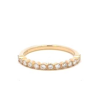 Aamiaa - 0.30 Carat Natural Diamond Round Brilliant And Baguette Band Ring