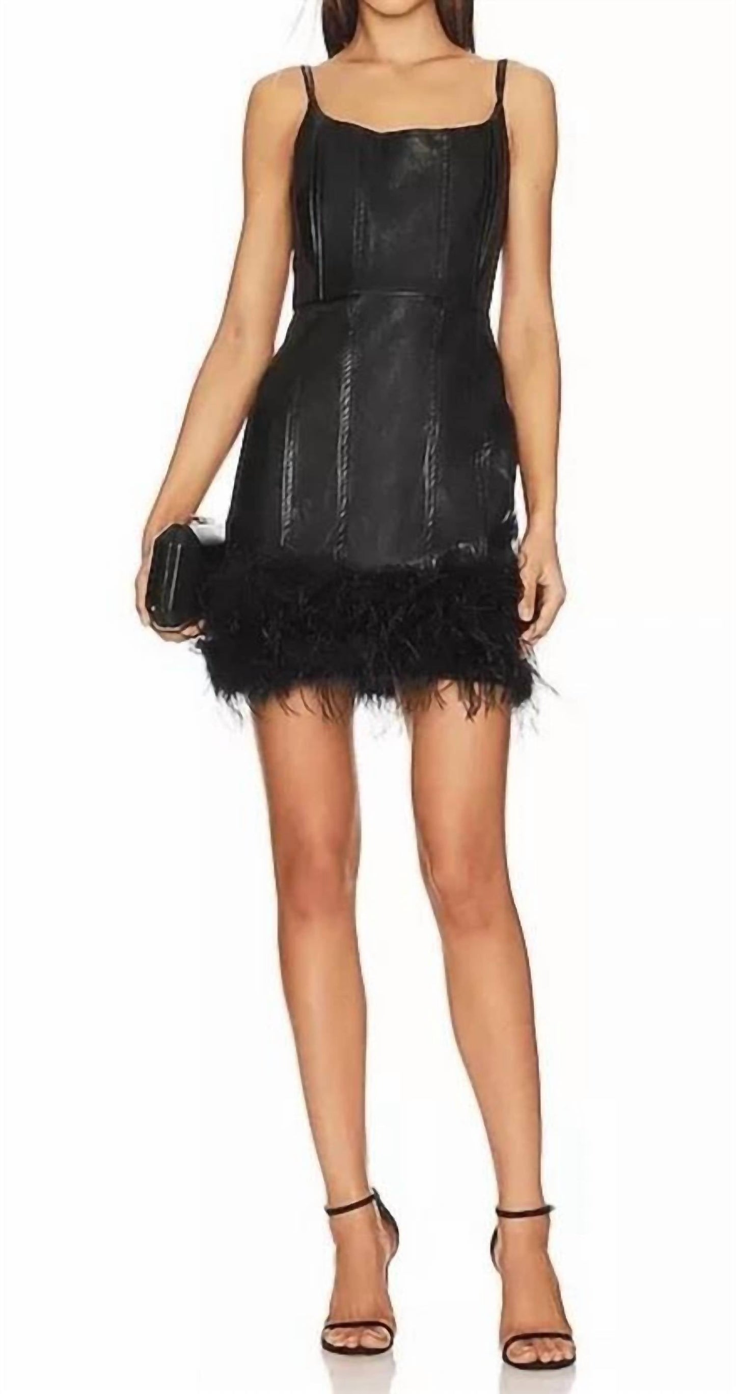 Line And Dot - Faux Leather Dress