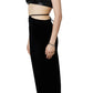 Nia - Velvet Tie Waist Midi Skirt
