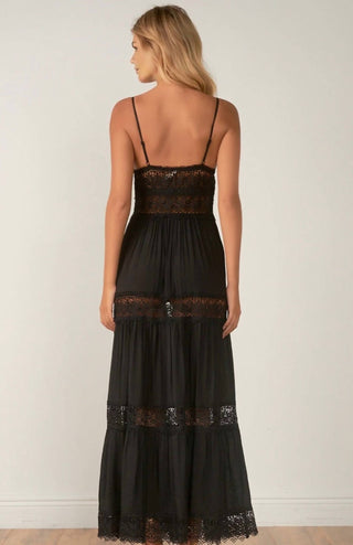 Elan - Lace Tiered Maxi Dress