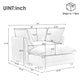 Modern Armchair Sofa 47" Cozy Upholstered Sofa Chair with Movable Ottoman
