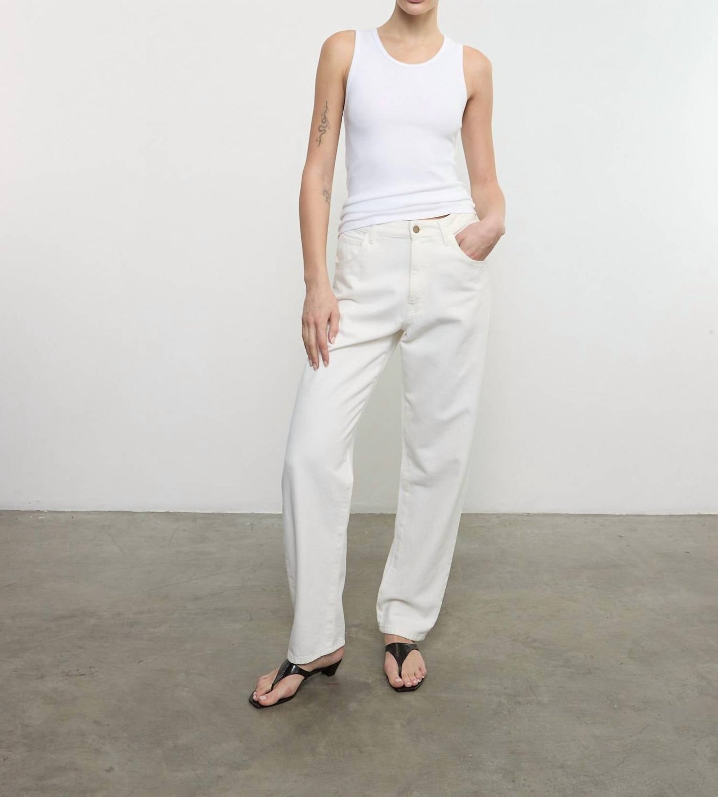 Enza Costa - COTTON RIB SCOOP TANK