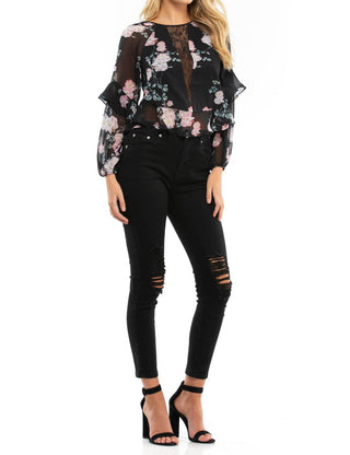 Blue Life - Tomie Ruffle Hem Long Sleeve Top