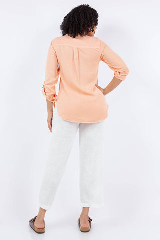 Paparazzi - Tencel Slub Snap Front Long Sleeve Shirt