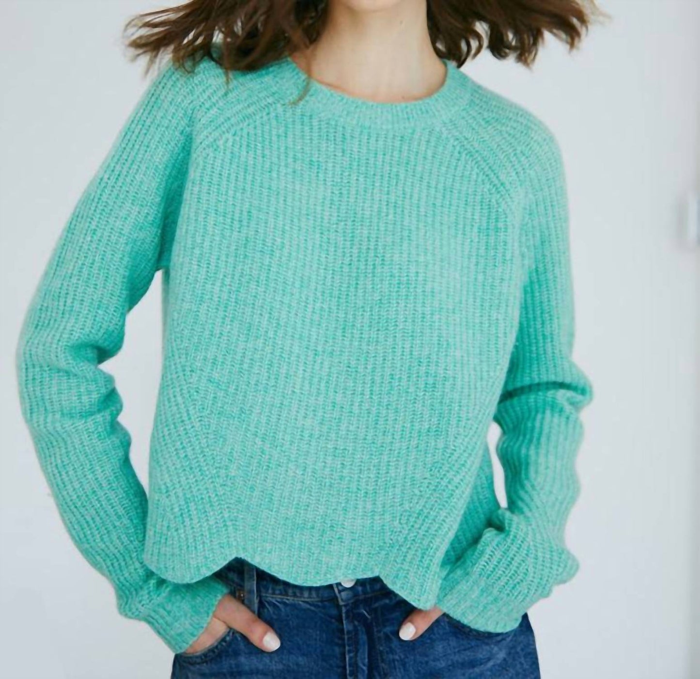 Autumn Cashmere - Scalloped Shaker Sweater