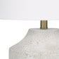 Modern Cream Concrete Table Lamp with Ivory Shade