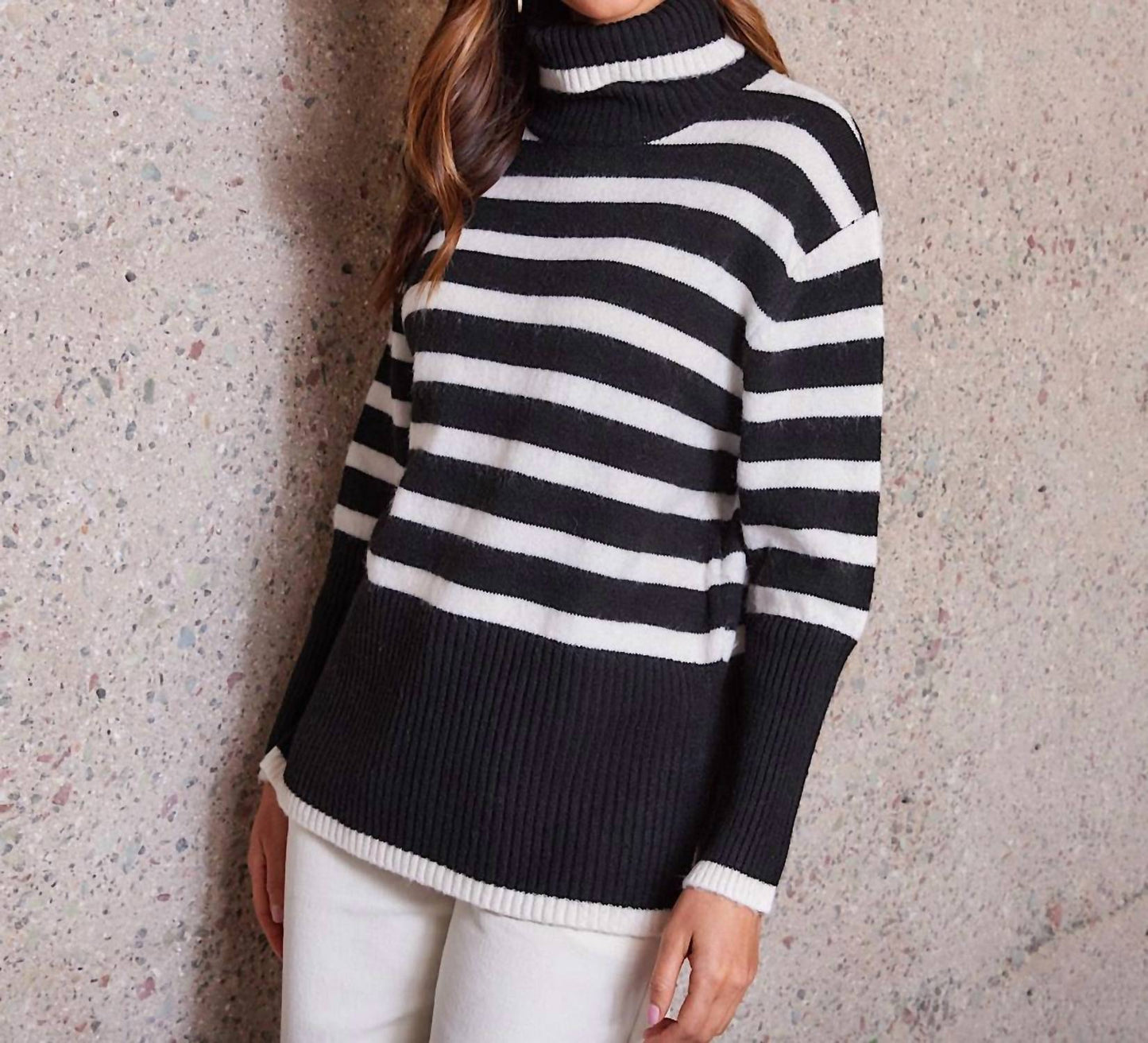 Karen Kane - Stripe Turtleneck Sweater
