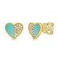 Diana M Jewels - 0.11 Cts Diamonds And Turquoise Stud Earrings