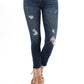 Judy Blue - Bootyfull Distressed Side Slit Skinny Jeans - Plus