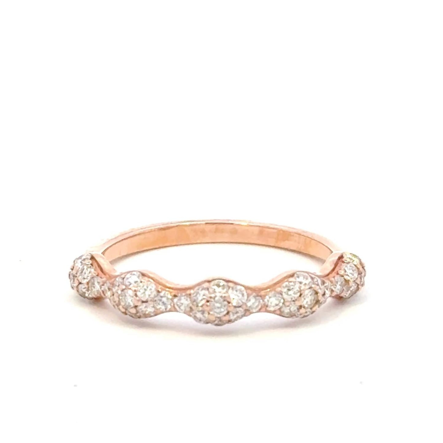 Aamiaa - 0.51 Carat Natural Diamond Scalloped Pavé Band