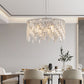 24" Luxurious Round Silver Crystal Chandelier